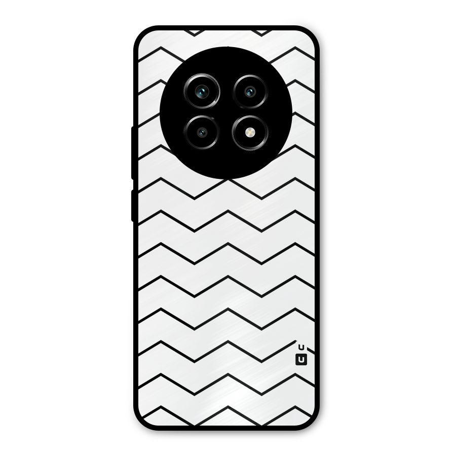 ZigZag Simple Classic Lines Metal Back Case for Realme 14 Pro Lite