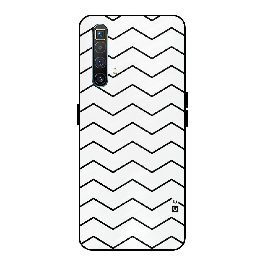 ZigZag Simple Classic Lines Metal Back Case for Realme X3 SuperZoom