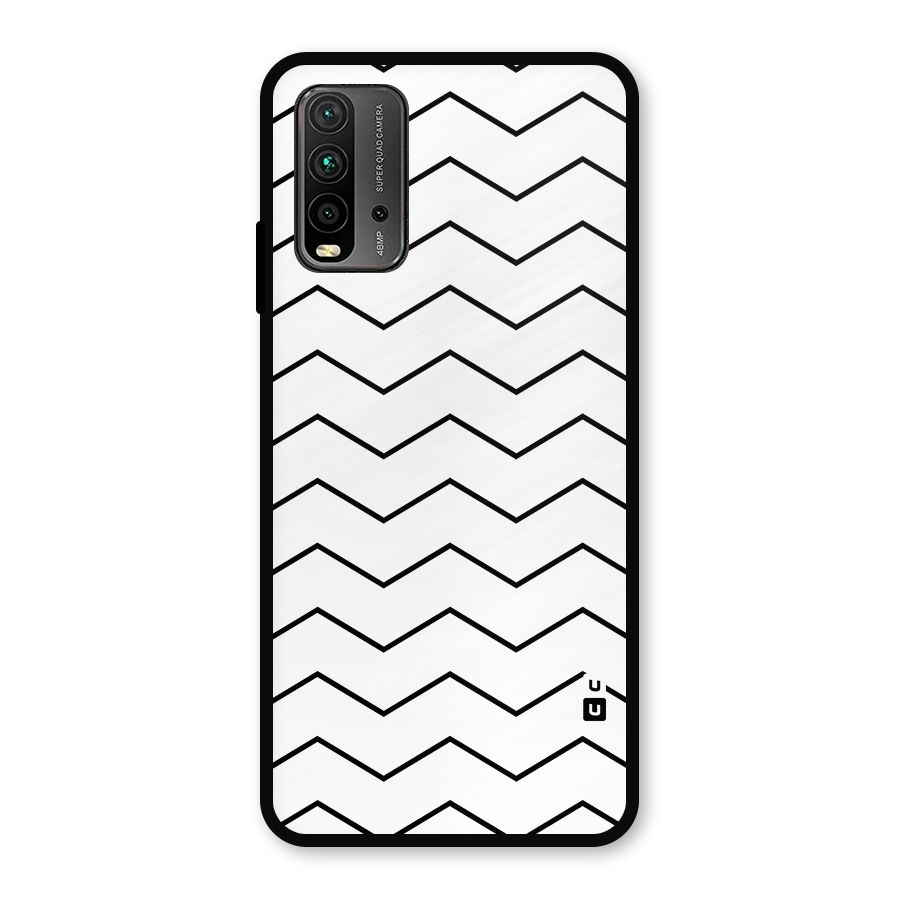 ZigZag Simple Classic Lines Metal Back Case for Redmi 9 Power