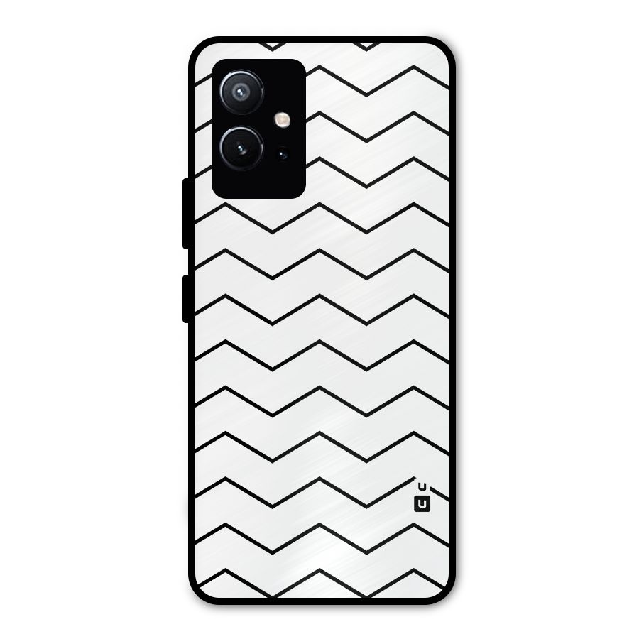 ZigZag Simple Classic Lines Metal Back Case for Vivo T1 5G
