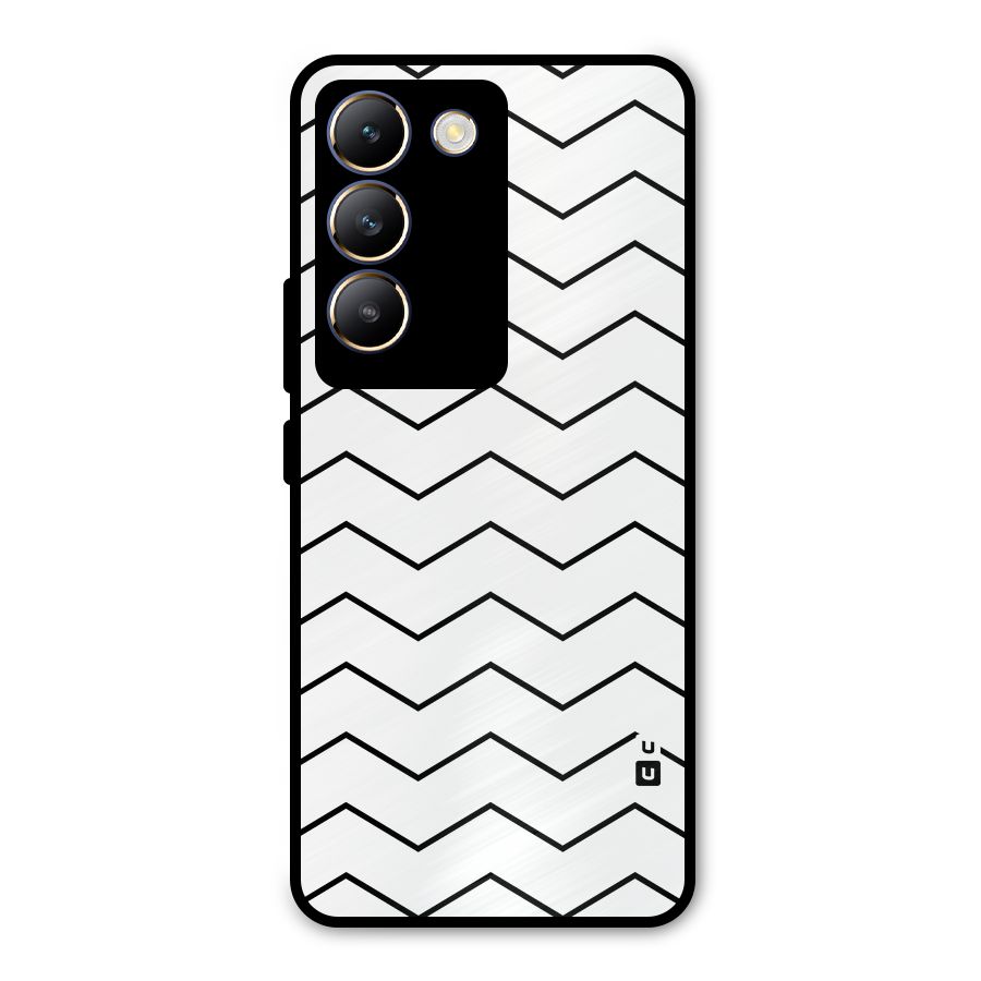 ZigZag Simple Classic Lines Metal Back Case for Vivo T3 5G