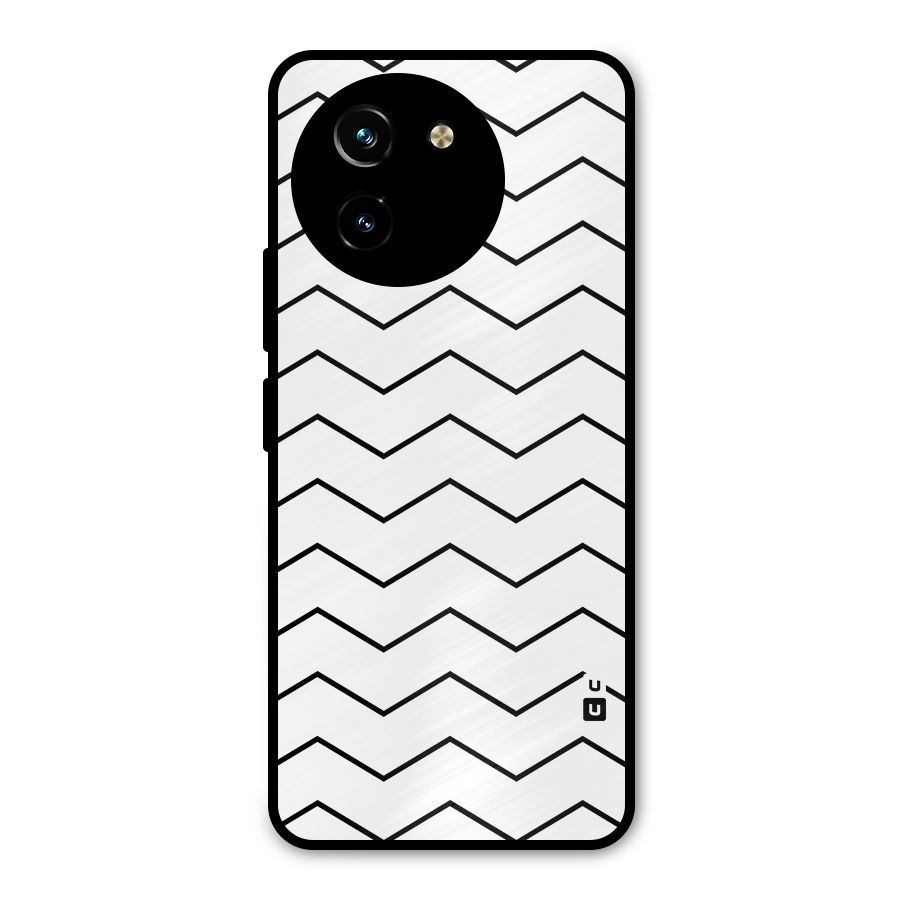 ZigZag Simple Classic Lines Metal Back Case for Vivo T3x