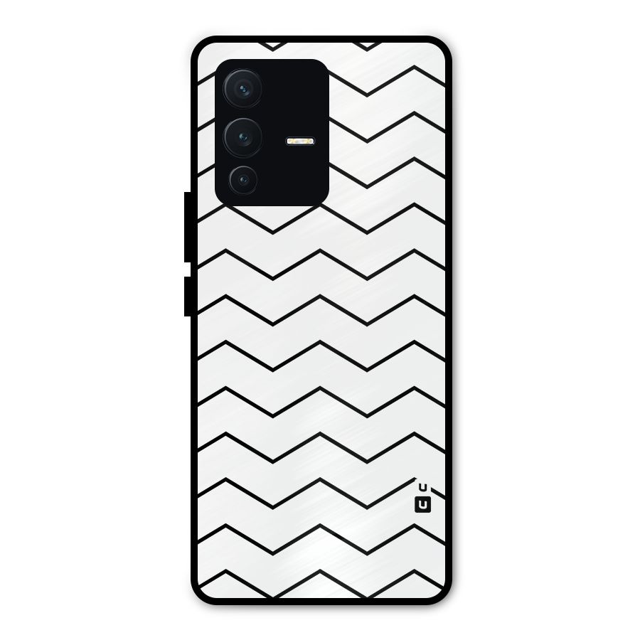 ZigZag Simple Classic Lines Metal Back Case for Vivo V23 Pro