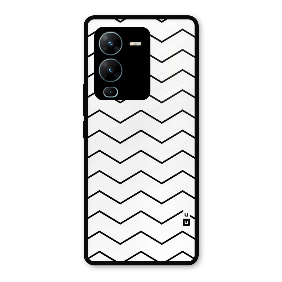 ZigZag Simple Classic Lines Metal Back Case for Vivo V25 Pro
