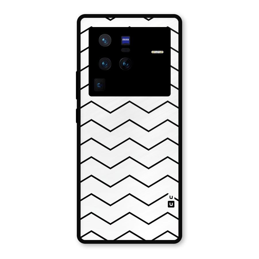 ZigZag Simple Classic Lines Metal Back Case for Vivo X80 Pro