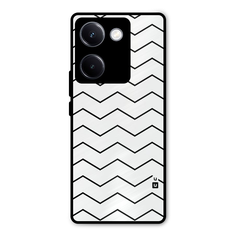 ZigZag Simple Classic Lines Metal Back Case for Vivo Y300 Plus