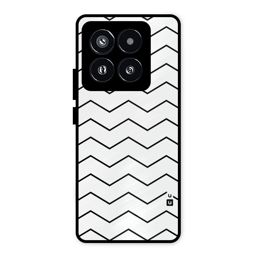 ZigZag Simple Classic Lines Metal Back Case for Xiaomi 14 Pro