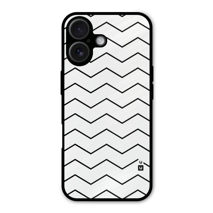 ZigZag Simple Classic Lines Metal Back Case for iPhone 16