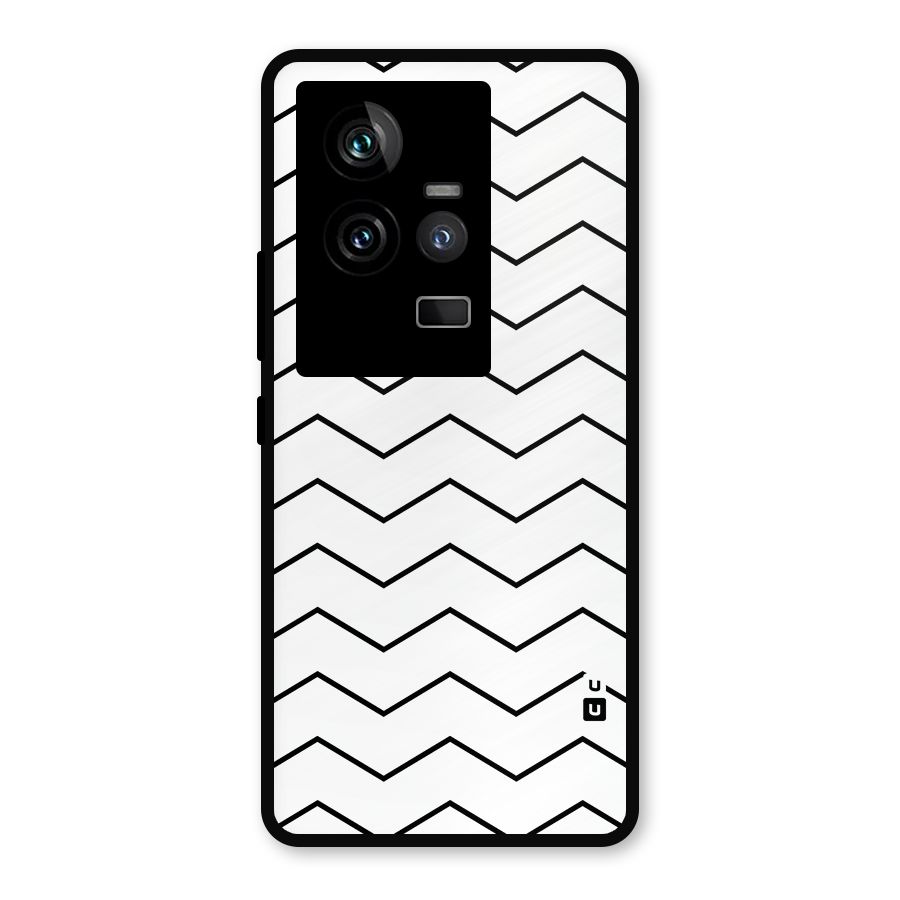 ZigZag Simple Classic Lines Metal Back Case for iQOO 11 5G