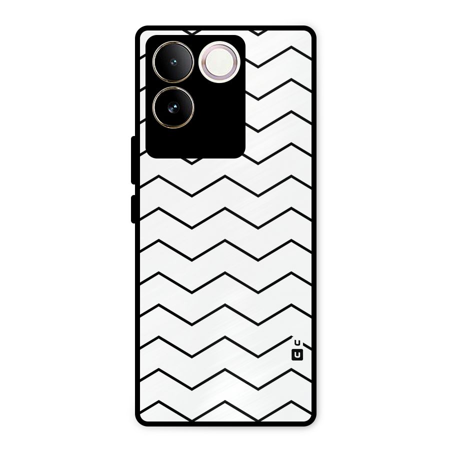 ZigZag Simple Classic Lines Metal Back Case for iQOO Z7 Pro