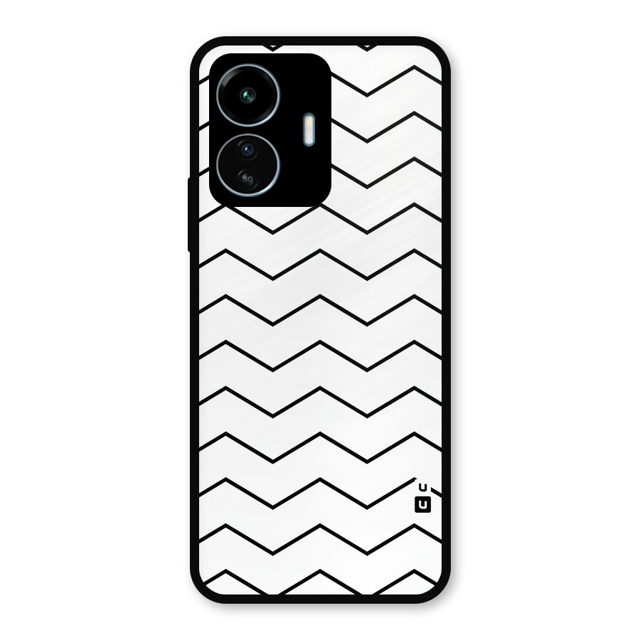ZigZag Simple Classic Lines Metal Back Case for vivo iQOO Z6 Lite 5G