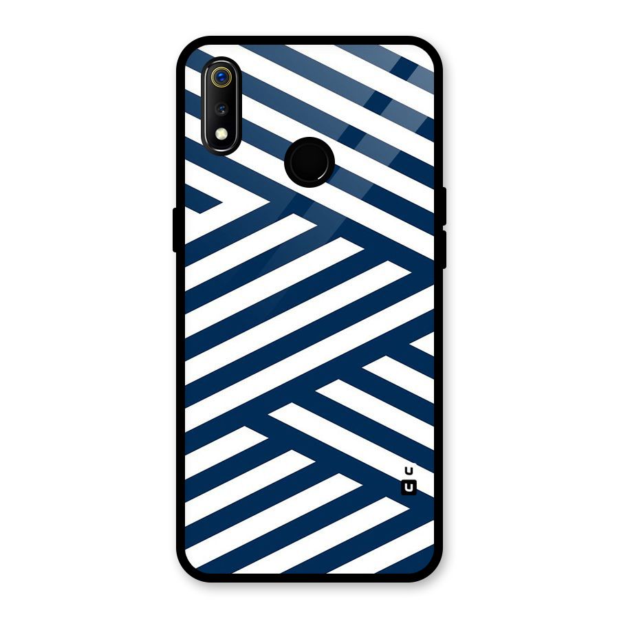 Zip Zap Pattern Glass Back Case for Realme 3i