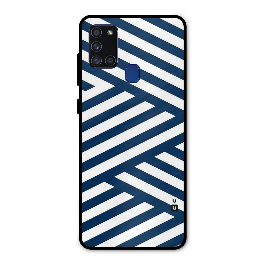 Zip Zap Pattern Metal Back Case for Galaxy A21s