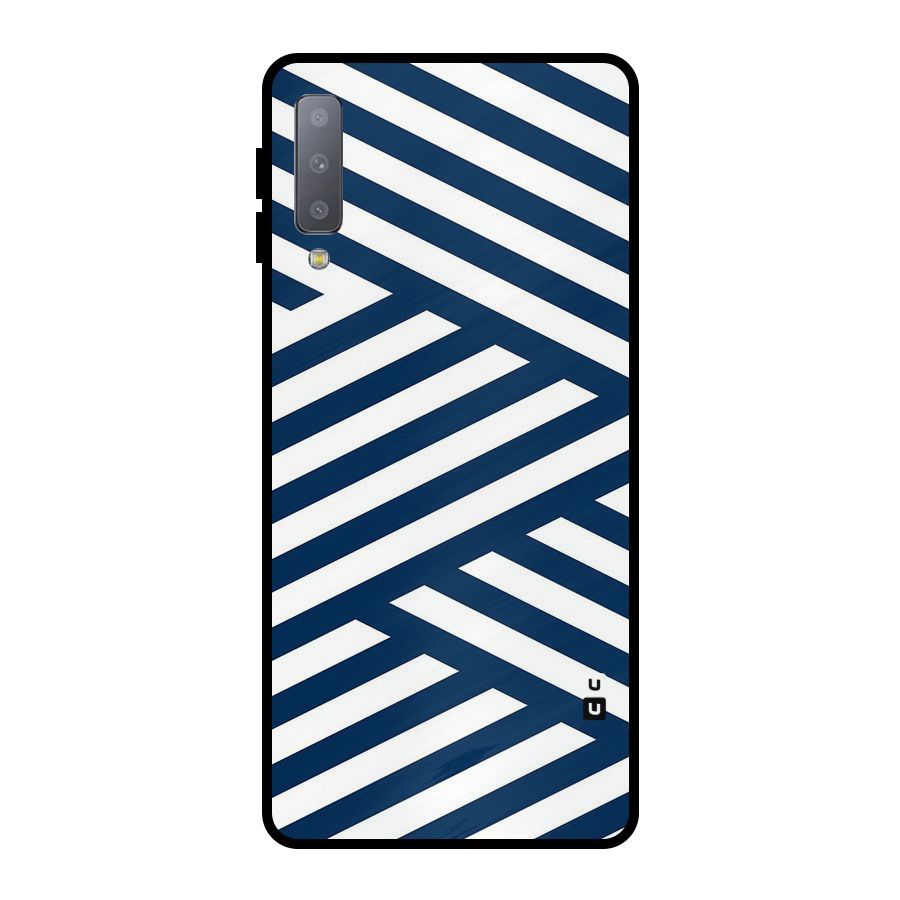 Zip Zap Pattern Metal Back Case for Galaxy A7 (2018)
