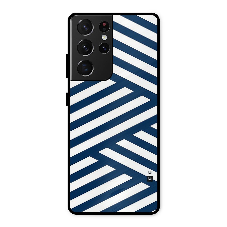 Zip Zap Pattern Metal Back Case for Galaxy S21 Ultra 5G