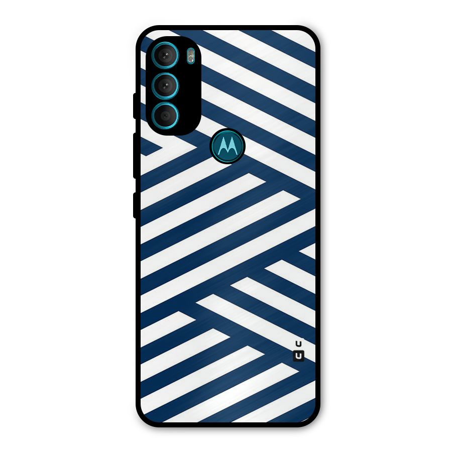Zip Zap Pattern Metal Back Case for Moto G71 5G