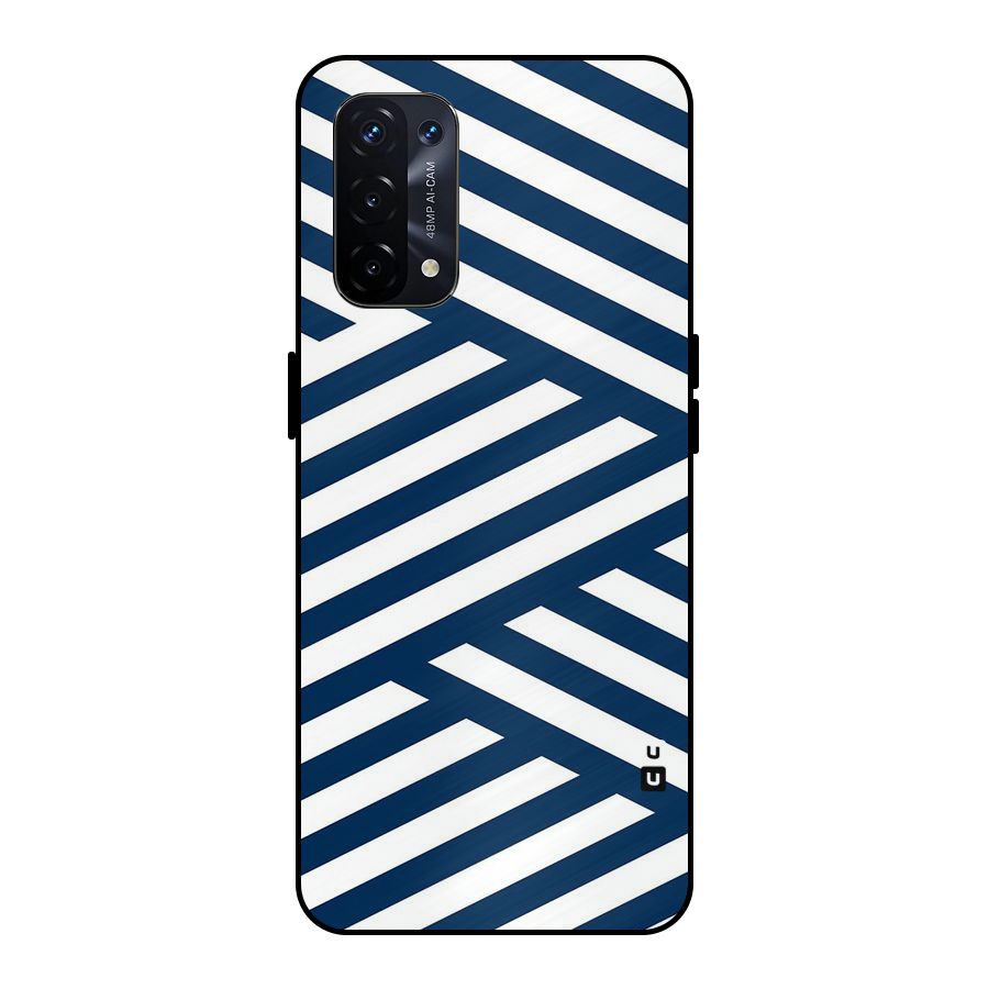 Zip Zap Pattern Metal Back Case for Oppo A74 5G