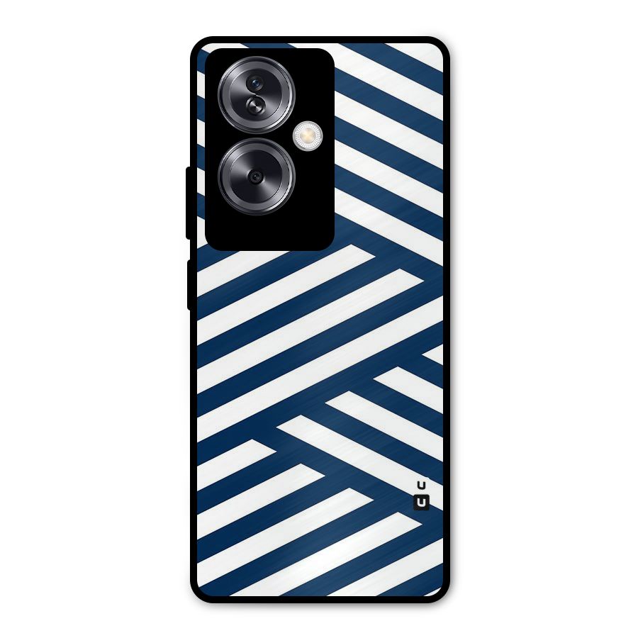 Zip Zap Pattern Metal Back Case for Oppo A79 5G