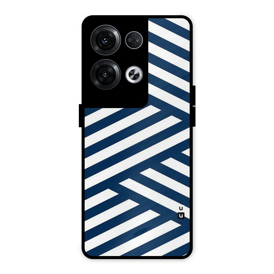 Zip Zap Pattern Metal Back Case for Oppo Reno8 Pro 5G