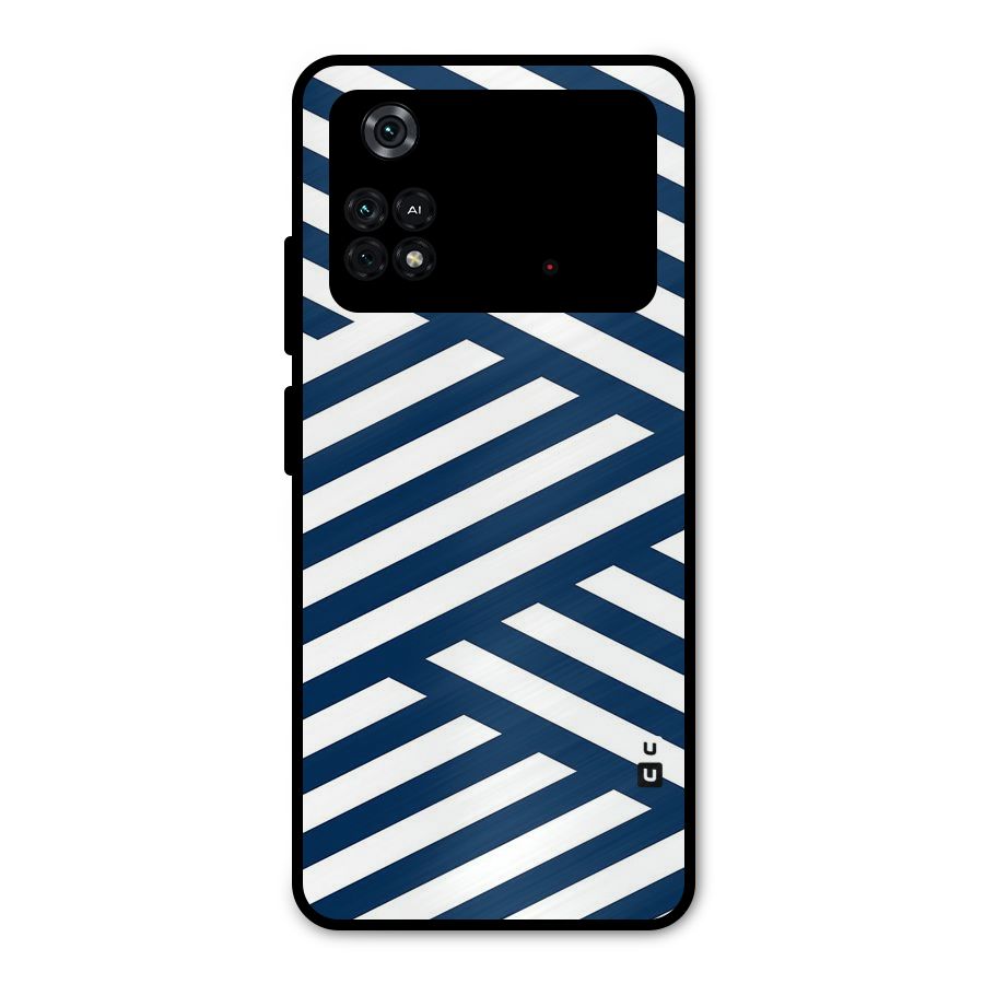 Zip Zap Pattern Metal Back Case for Poco M4 Pro 4G