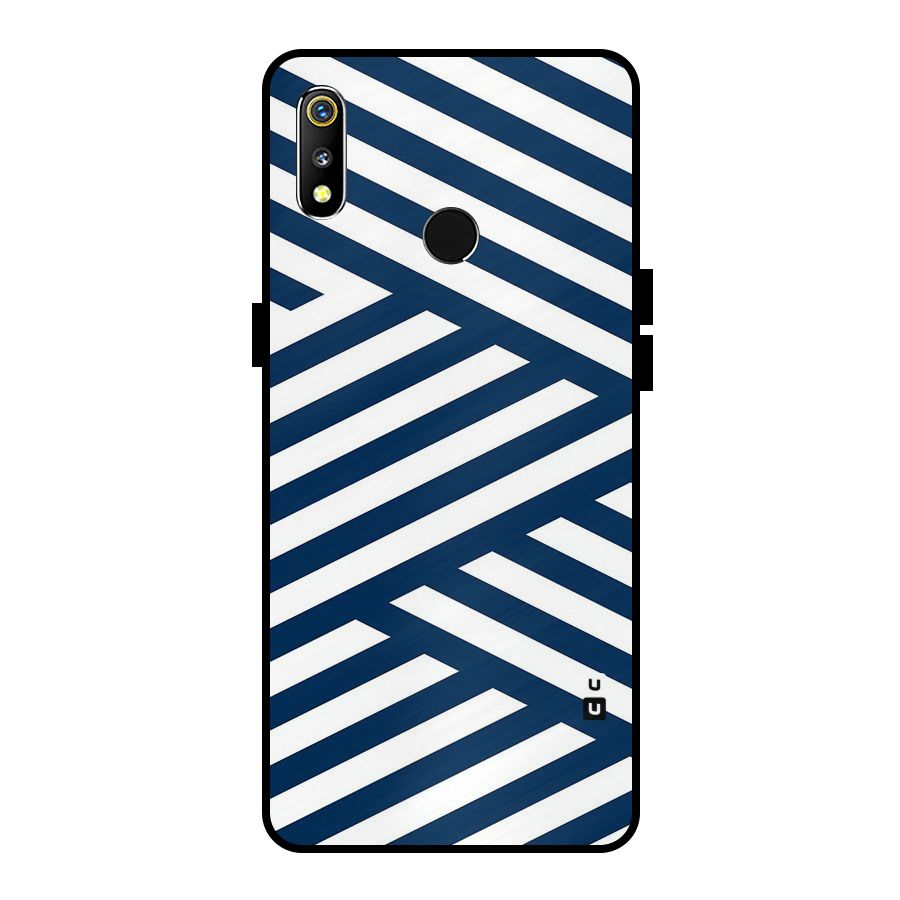 Zip Zap Pattern Metal Back Case for Realme 3i