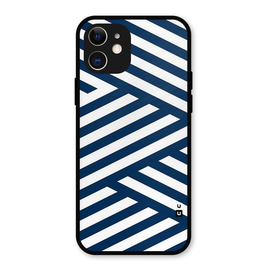 Zip Zap Pattern Metal Back Case for iPhone 12