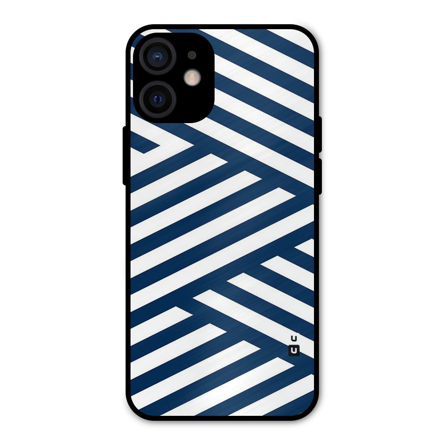 Zip Zap Pattern Metal Back Case for iPhone 12 Mini