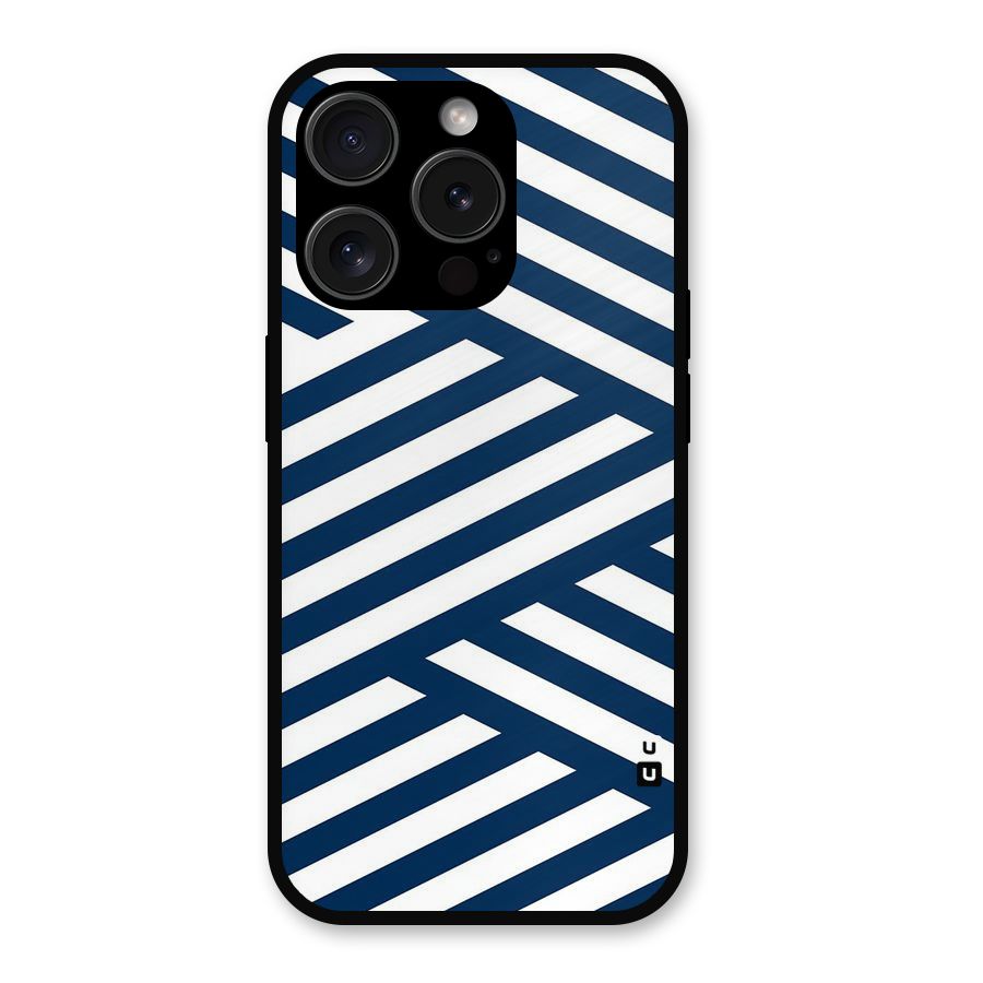 Zip Zap Pattern Metal Back Case for iPhone 15 Pro