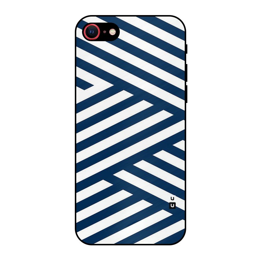 Zip Zap Pattern Metal Back Case for iPhone SE 2022