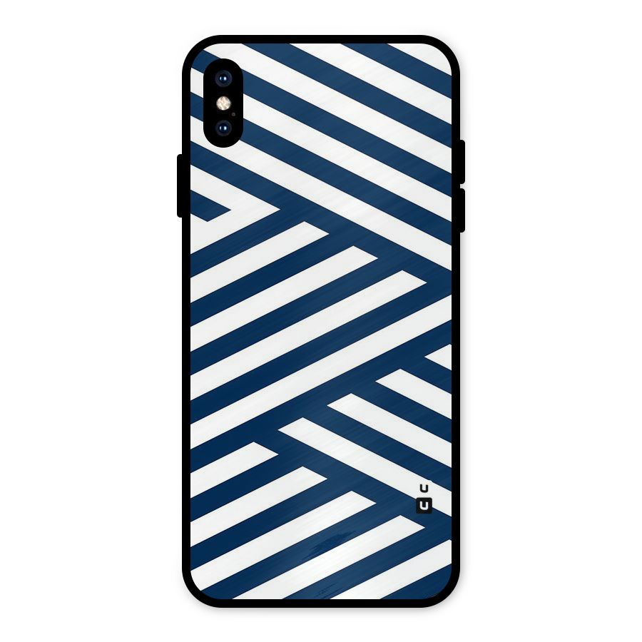Zip Zap Pattern Metal Back Case for iPhone XS Max