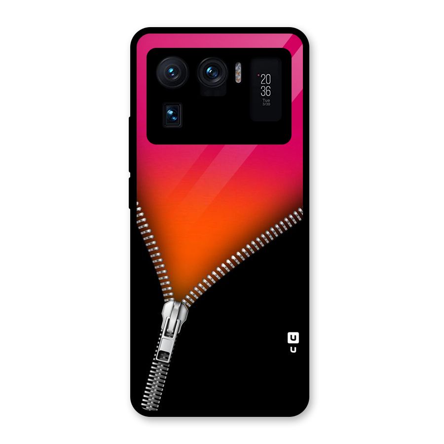 Zipper Print Glass Back Case for Mi 11 Ultra