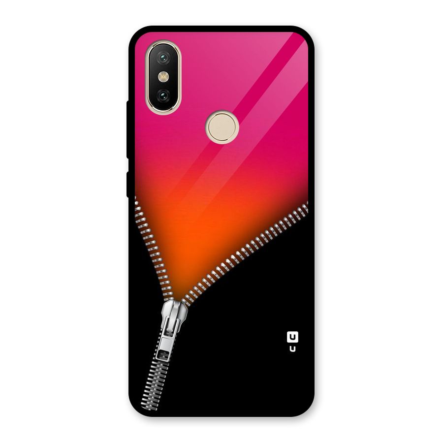 Zipper Print Glass Back Case for Redmi A2