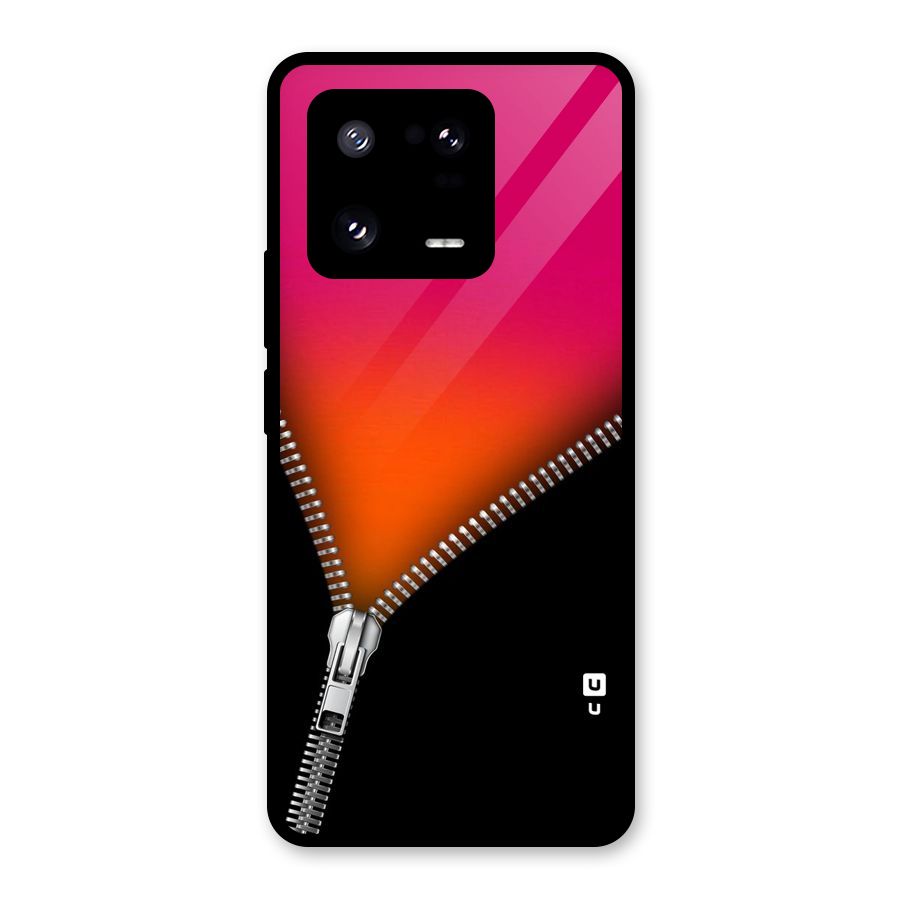 Zipper Print Glass Back Case for Xiaomi 13 Pro
