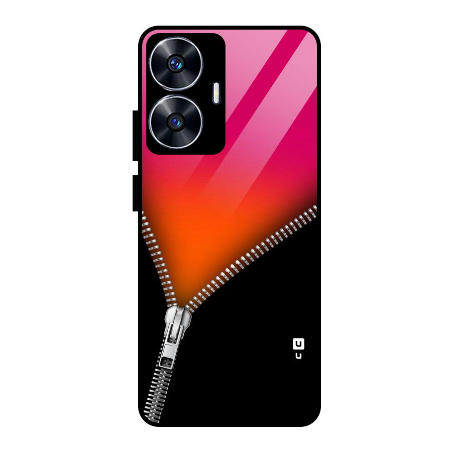 Zipper Print Glass Back Case for realme C55