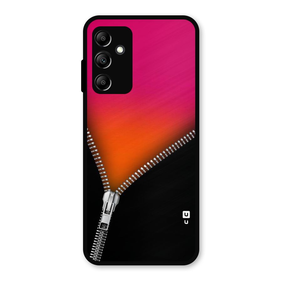 Zipper Print Metal Back Case for Galaxy A14 5G