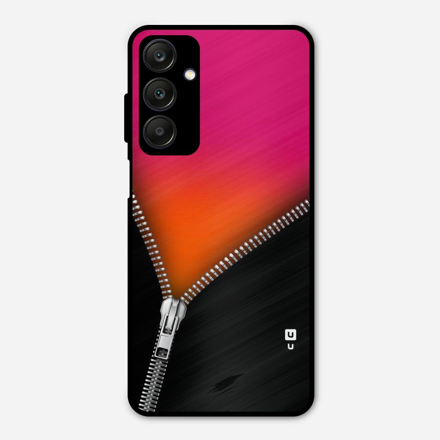 Zipper Print Metal Back Case for Galaxy A25 5G