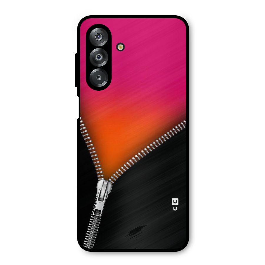 Zipper Print Metal Back Case for Galaxy A26