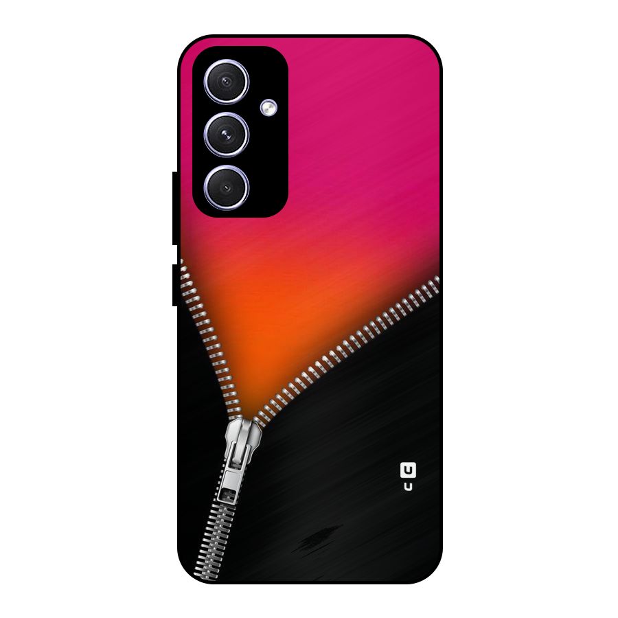 Zipper Print Metal Back Case for Galaxy A54