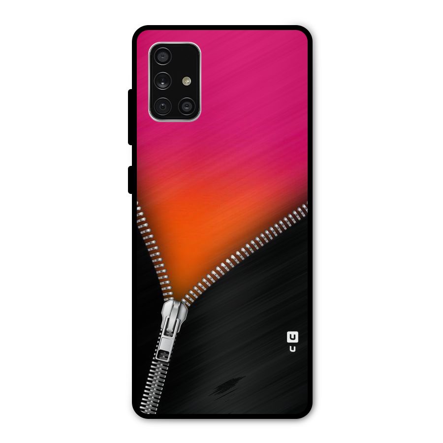 Zipper Print Metal Back Case for Galaxy A71