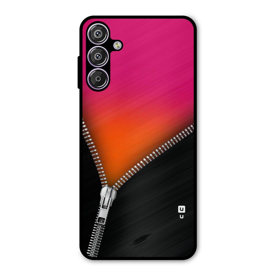 Zipper Print Metal Back Case for Galaxy F15