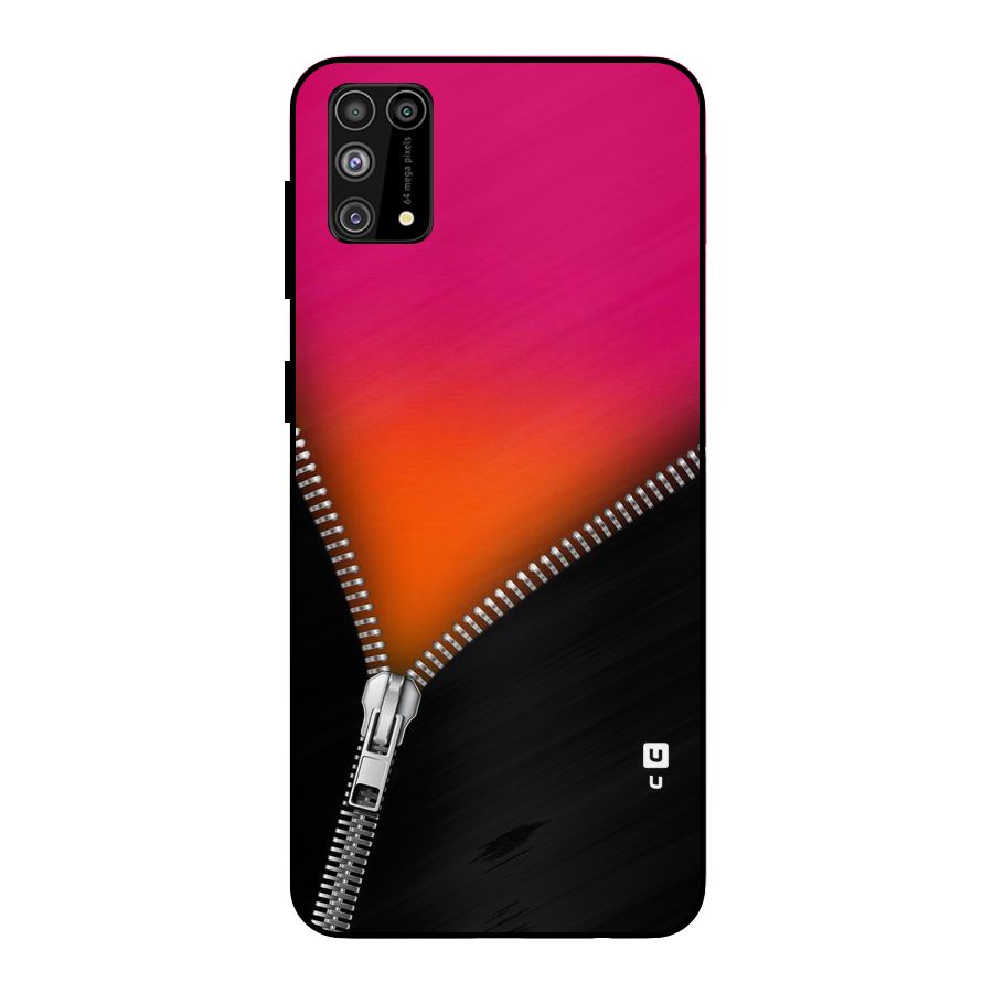 Zipper Print Metal Back Case for Galaxy F41