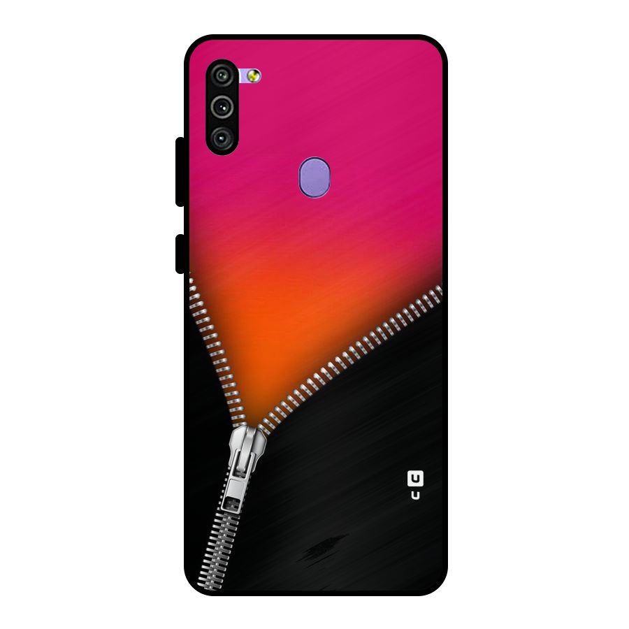 Zipper Print Metal Back Case for Galaxy M11