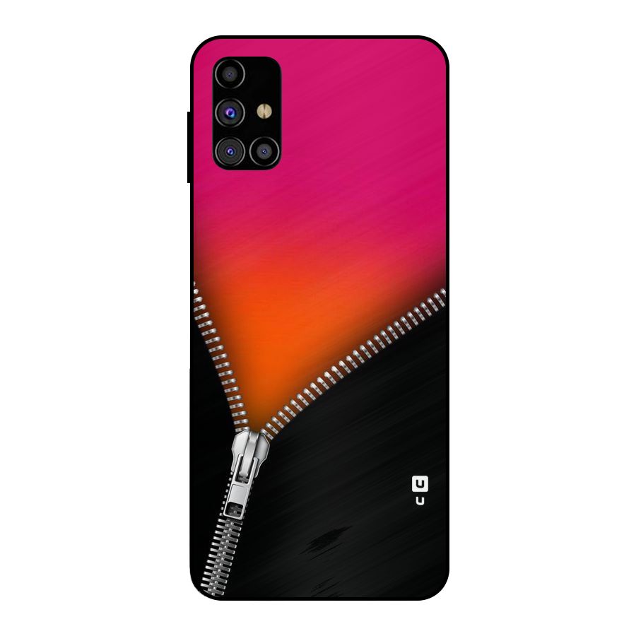 Zipper Print Metal Back Case for Galaxy M31s