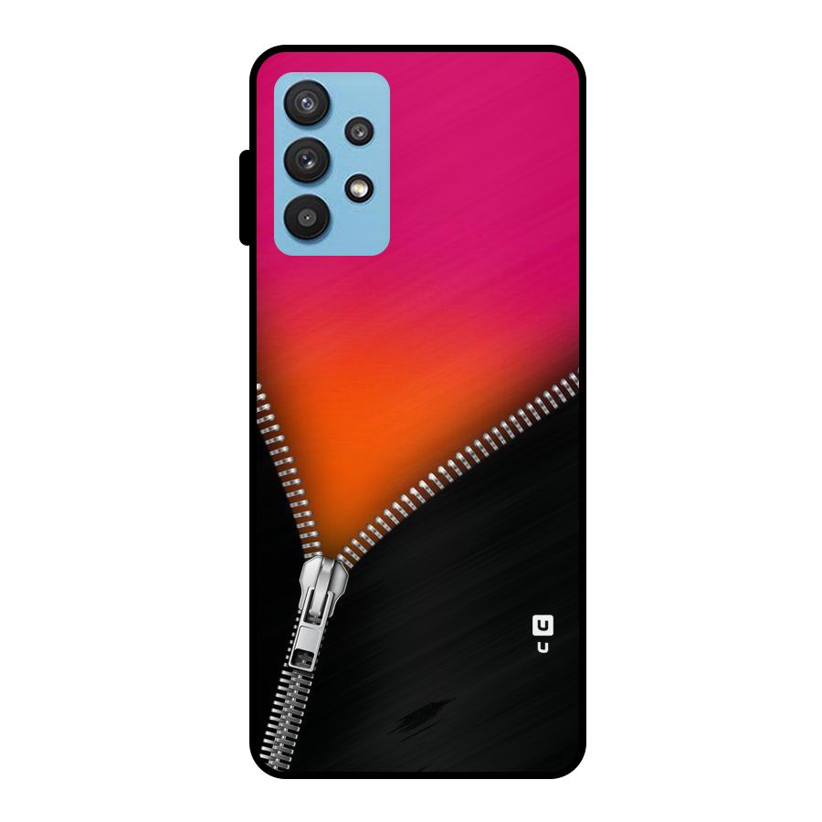 Zipper Print Metal Back Case for Galaxy M32 5G