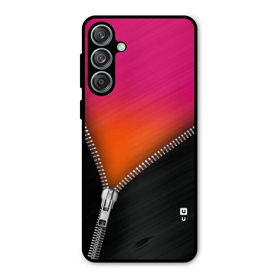 Zipper Print Metal Back Case for Galaxy M55 5G