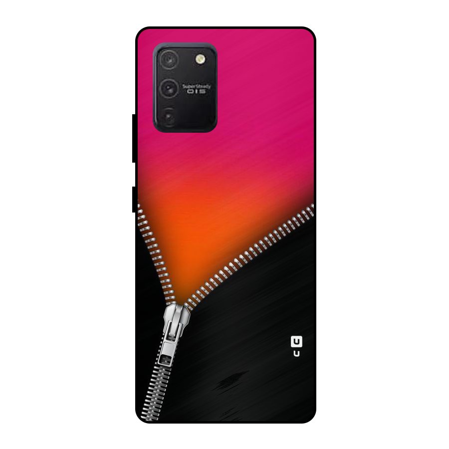 Zipper Print Metal Back Case for Galaxy S10 Lite