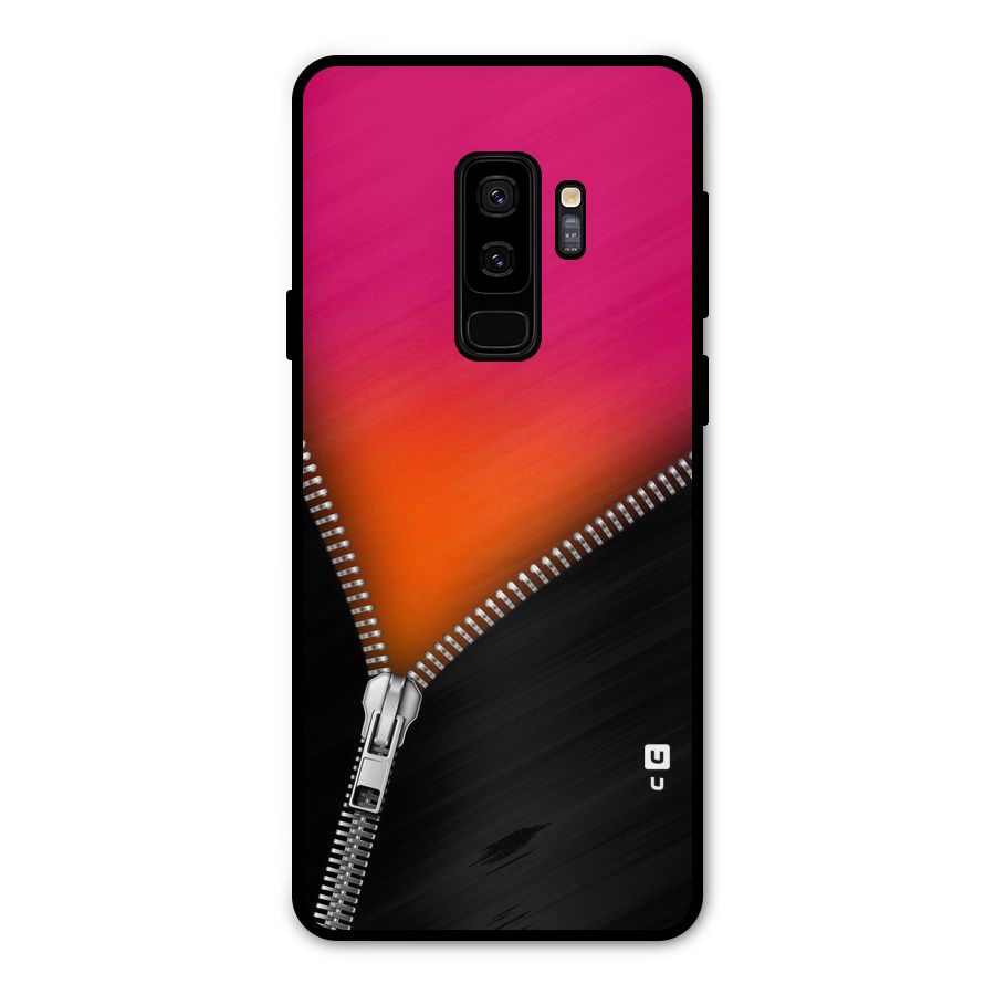 Zipper Print Metal Back Case for Galaxy S9 Plus