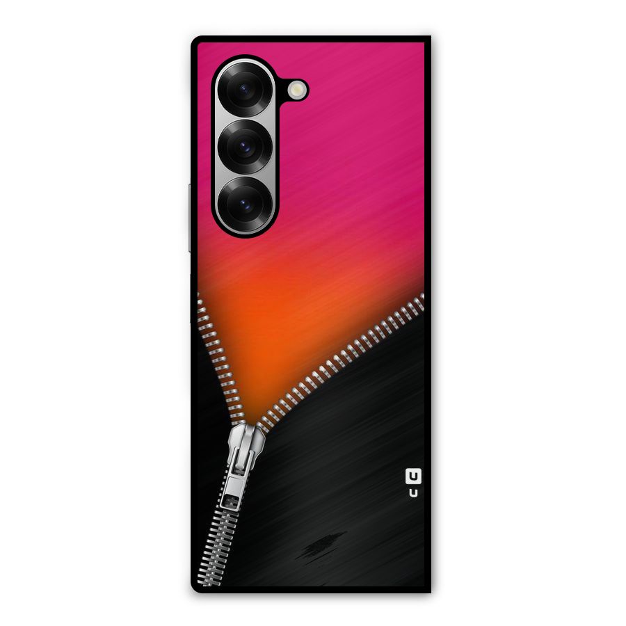Zipper Print Metal Back Case for Galaxy Z Fold6