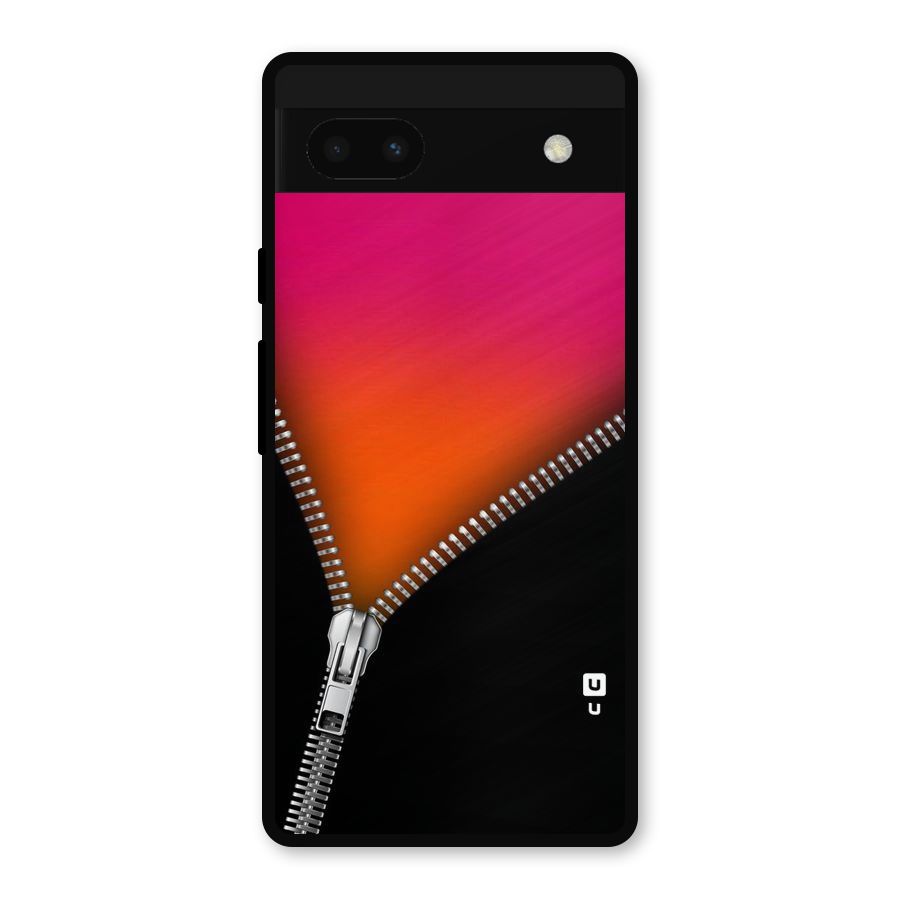 Zipper Print Metal Back Case for Google Pixel 6a