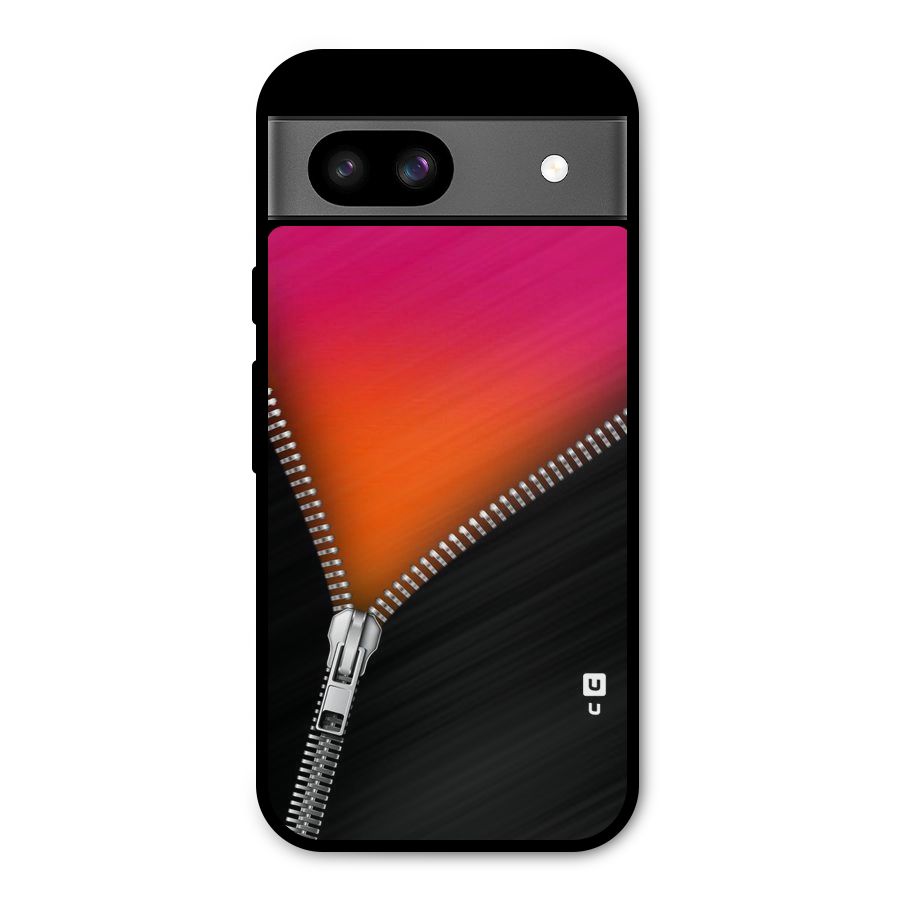 Zipper Print Metal Back Case for Google Pixel 8a